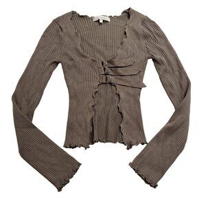 More To Come Declan Long Sleeve Top in Taupe